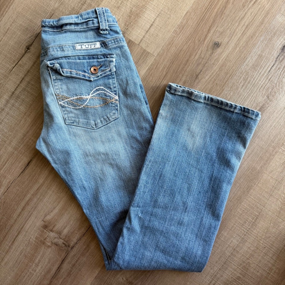 Cowgirl Tuff Co Indigo Bootcut Jeans Light Wash Embroidered Pockets 27x33 Womens